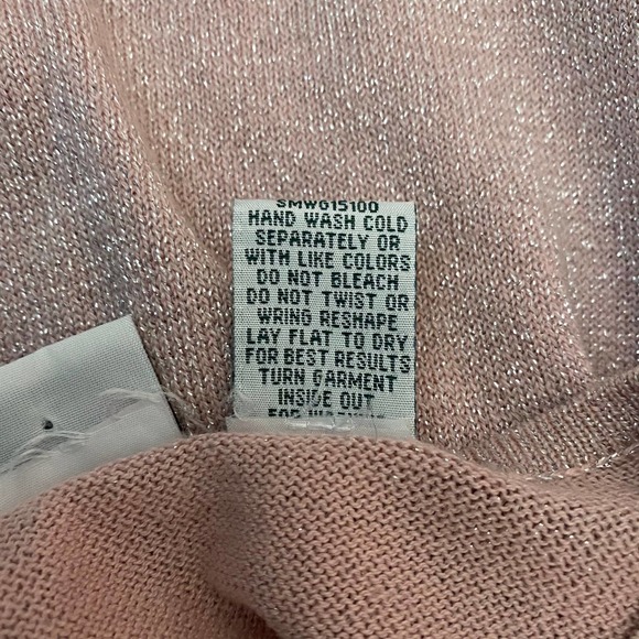 Patchington Crew Neck Short Sleeve Glitter Stretch Sweater W/Shoulder Pads Sz M - Picture 7 of 7